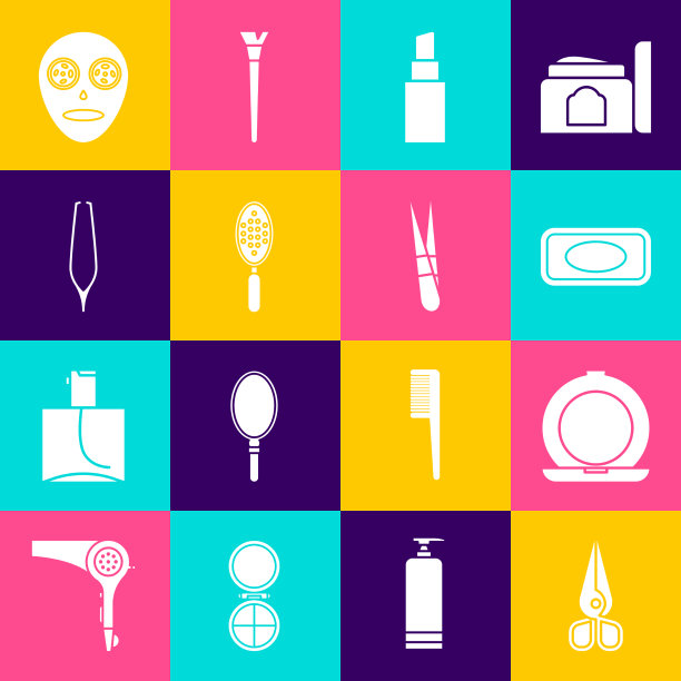 用镜子套剪刀化妆粉吧图片下载