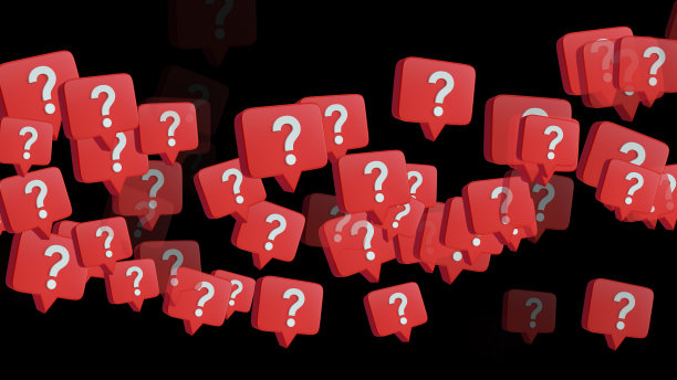 飞行的问号语音气泡在黑色背景图片下载