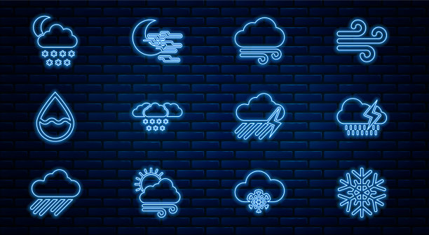 将雪花云与雨点和闪电结合在一起图片下载