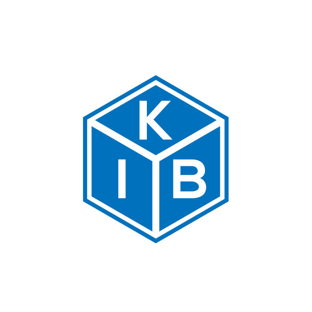 黑色背景上的KIB字母标志设计图片下载