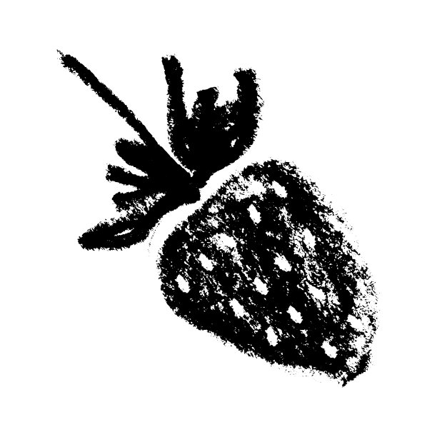 矢量草莓图分离。黑色手绘草莓素描。图片下载