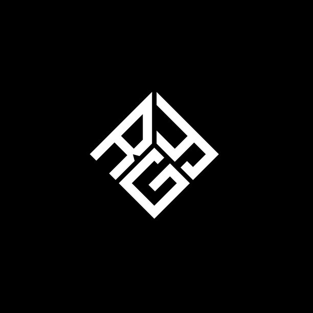 Rgy字母标志设计在黑色背景Rgy图片下载