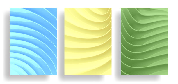 一套海报或网页横幅背景与3d塑料波浪纹理图片下载