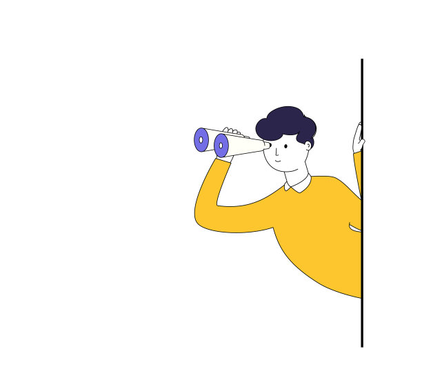 人用望远镜看未来的概念图片下载