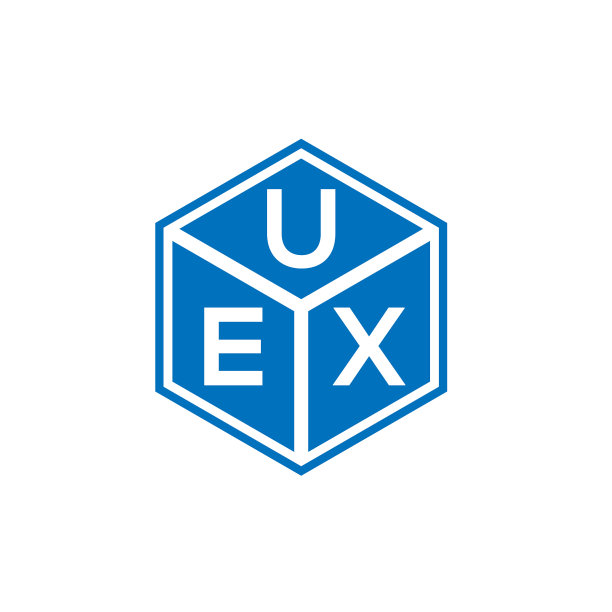 黑色背景上的UEX字母标志设计图片下载