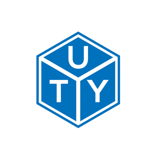 Uty字母标志设计在黑色背景的Uty图片下载