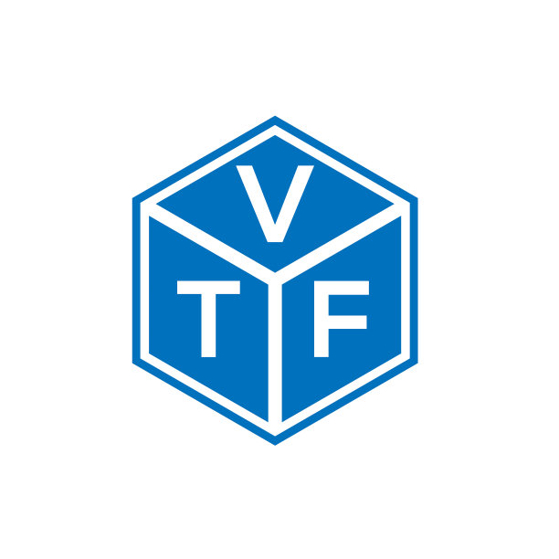 VTF字母标志设计于黑色背景VTF上图片下载