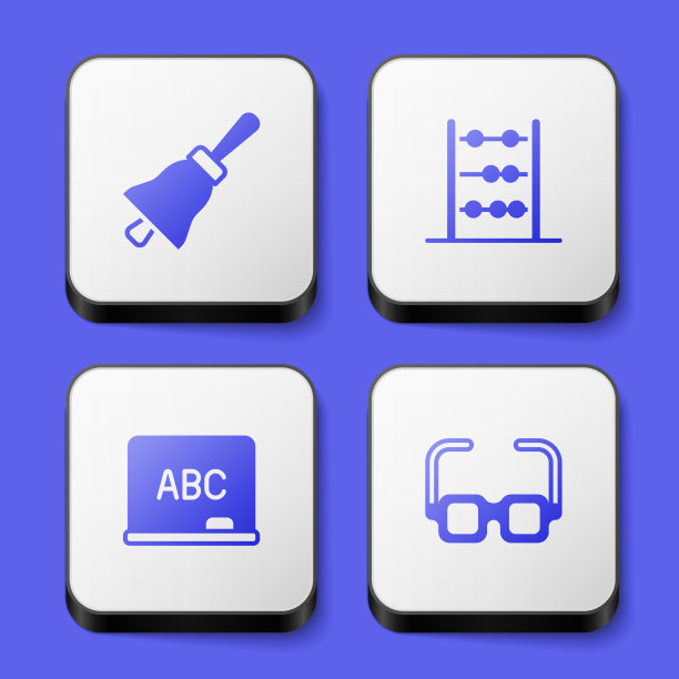 设置铃算盘、黑板和眼镜图片下载