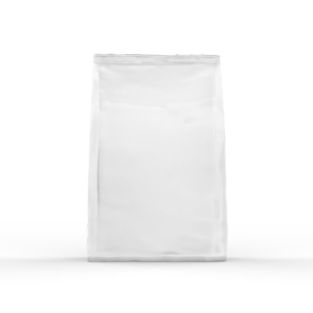 空白白色箔纸或纸食品站立袋模型，零食袋袋包装模型，3d渲染插图图片下载