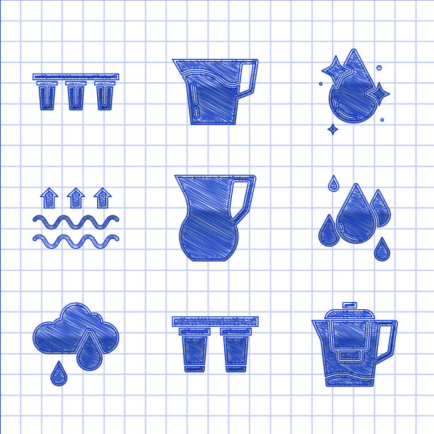 将水罐玻璃与水过滤水罐滴图片下载