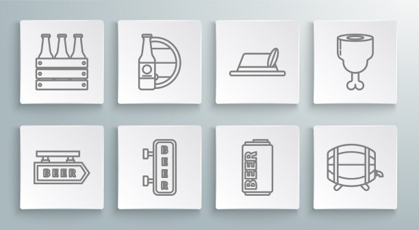 设置有铭文啤酒的街道招牌图片下载