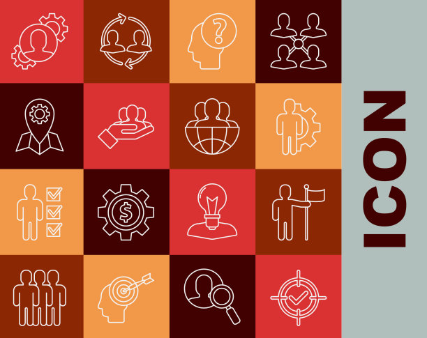 设定线目标，检查手举旗人图片下载