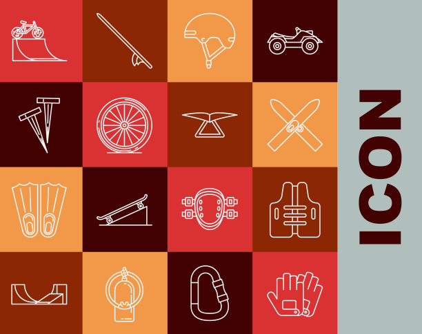 套上绳索手套、救生衣、滑雪杖图片下载