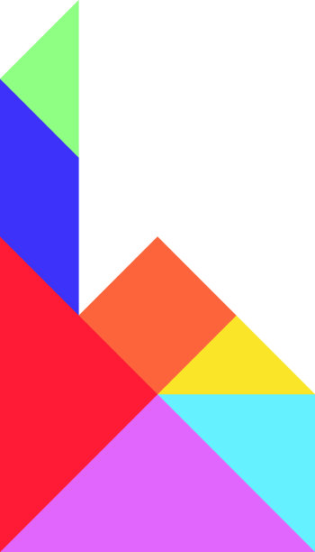 彩色七巧板在家里形状的白色拼图图片下载