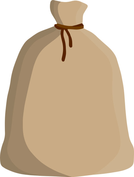 帆布粗麻袋卡通平图片下载