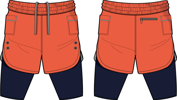 运动短裤与压缩紧身衣设计图片下载