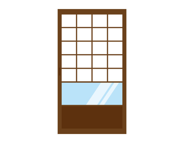 纸推拉门插图。Shoji。图片下载