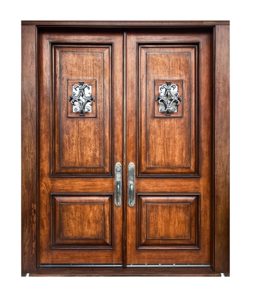 古董门孤立在白色图片下载