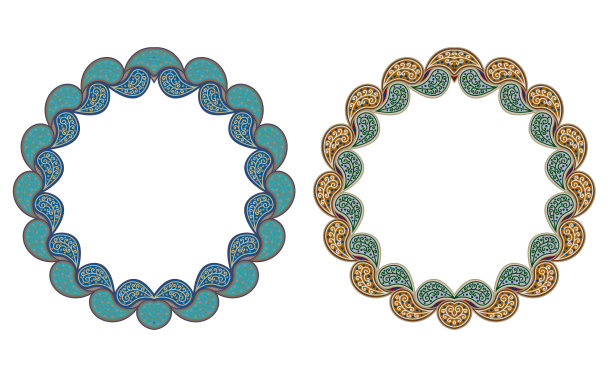 一套圆形画框两种风格图片下载