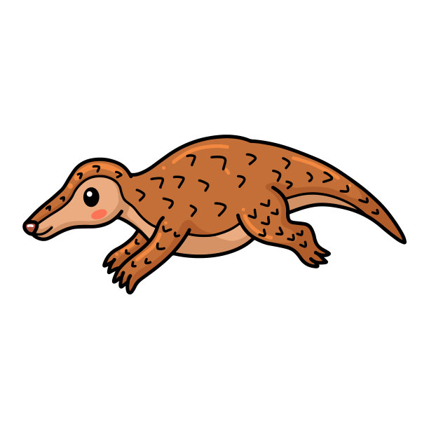 可爱的小穿山甲卡通跑图片下载