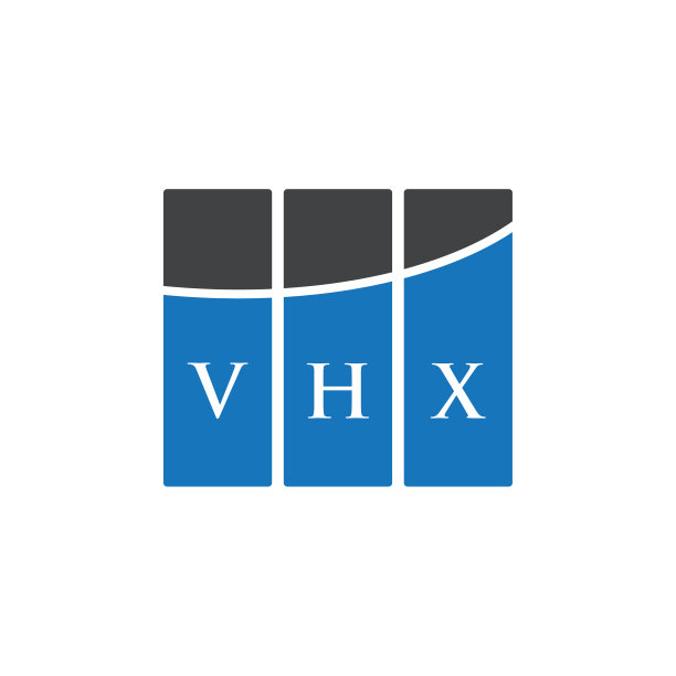 白色背景上的VHX字母标志设计图片下载