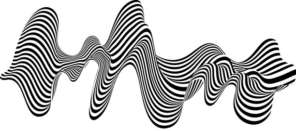 抽象黑白条纹液化波线图片下载