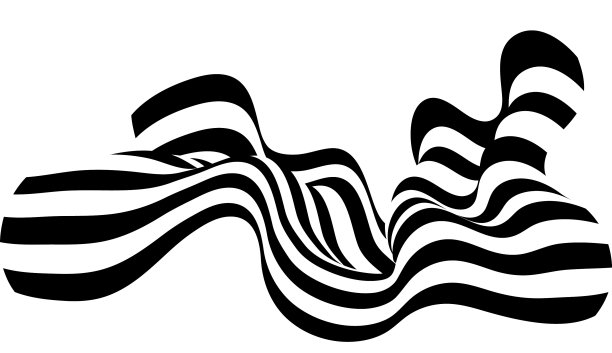 抽象黑白条纹液化波线图片下载