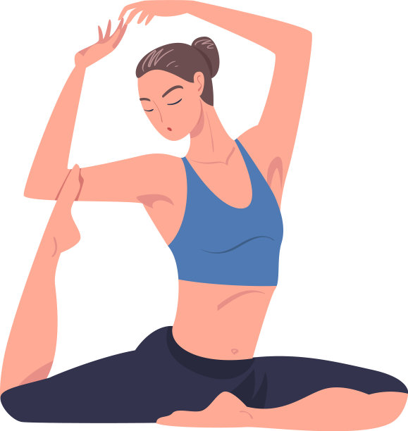 练习瑜伽扭动体式或姿势的年轻女子图片下载