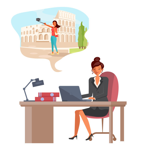 年轻的女商人坐在工作场所图片下载