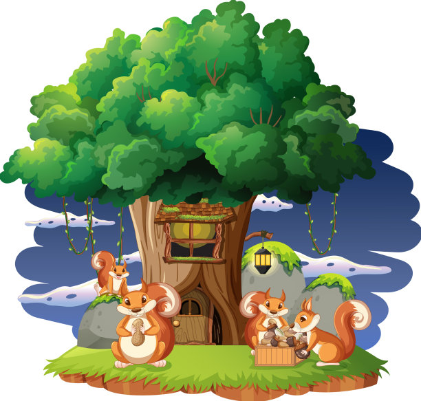 岛上的松鼠一家图片下载