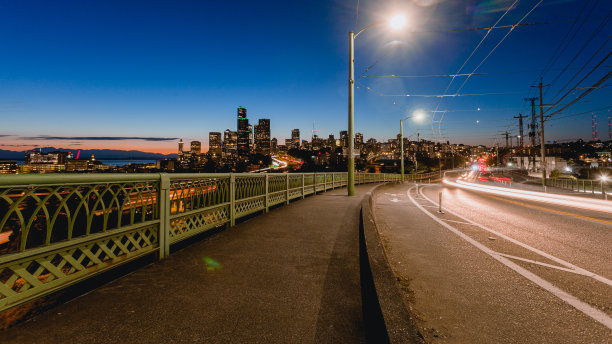 西雅图市中心华盛顿城市天际线图片下载