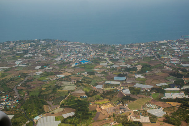 济州岛鸟瞰图。图片下载