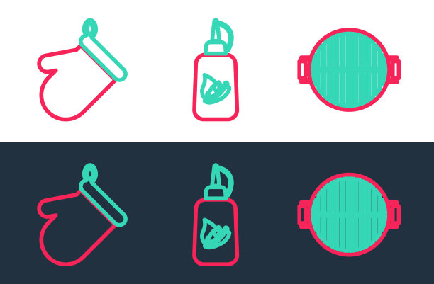 将烤架手套和番茄酱固定在一起图片下载