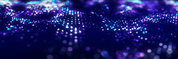 动态粒子波。未来的波点。流数字结构。数据技术背景。3 d渲染。图片下载