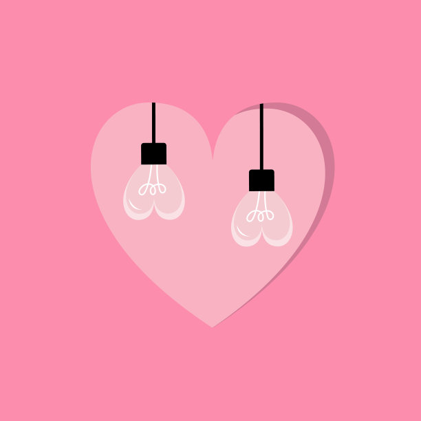 情人节，灯泡定格，挂在心里幸福图片下载