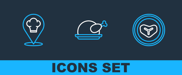 用厨师帽将行牛排放在盘子上图片下载