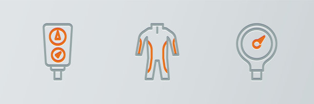 设置水肺潜水的线规刻度和潜水服图片下载