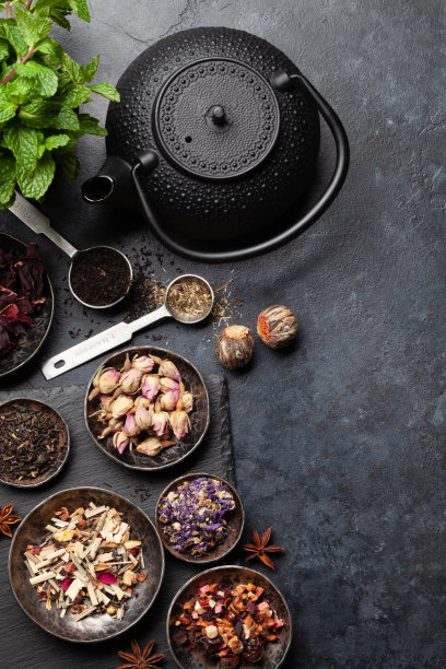 各种干茶、茶壶图片下载