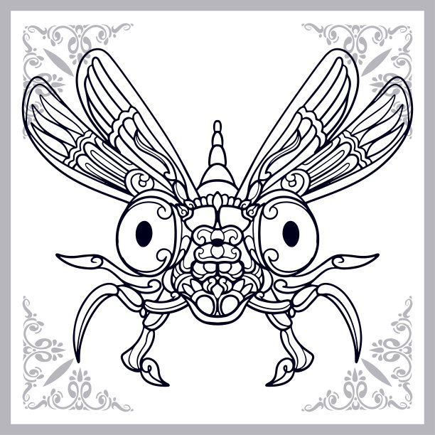 蜻蜓艺术孤立在白色背景图片下载