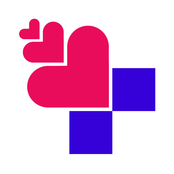 十字加心脏医学标志徽章设计图片下载