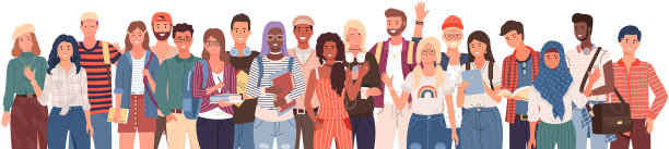 形形色色的大学生站在这里图片下载