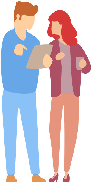 一对情侣拿着平板电脑站着聊天图片下载