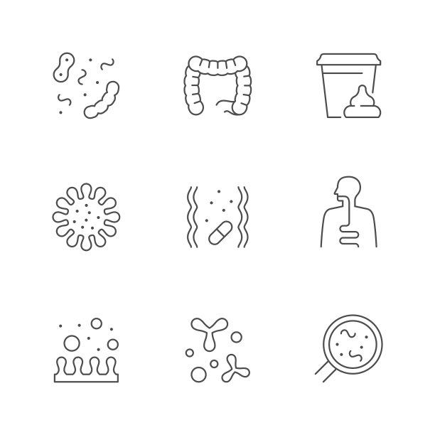 设定益生菌的线条图标图片下载