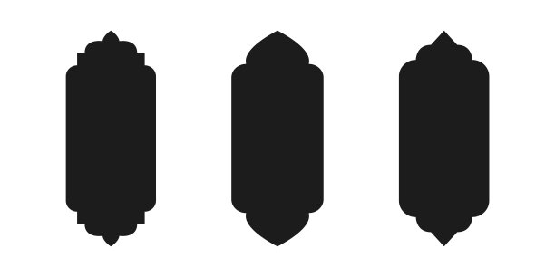 窗户或门拱的伊斯兰矢量形状斋月剪影图标图片下载