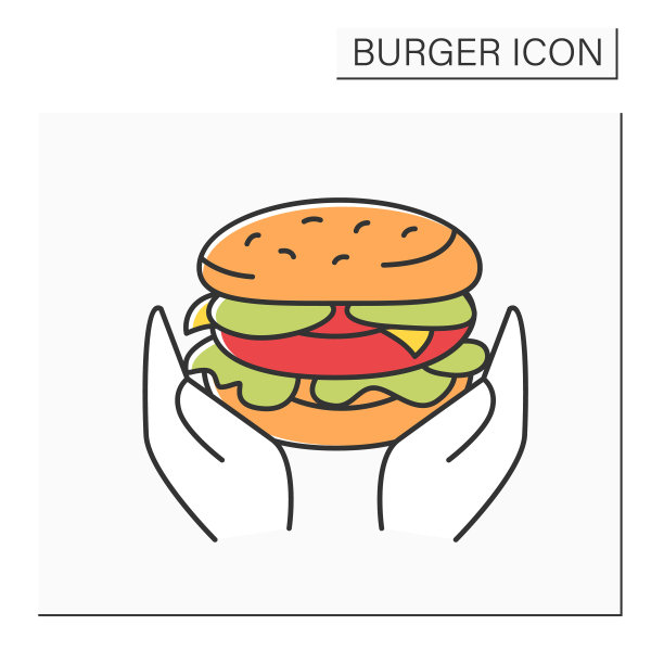 汉堡爱好者颜色图标图片下载