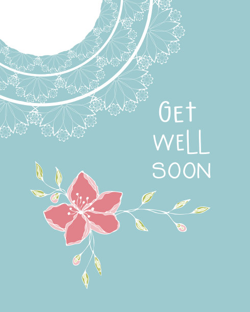 祝早日康复明信片祝福花图片下载