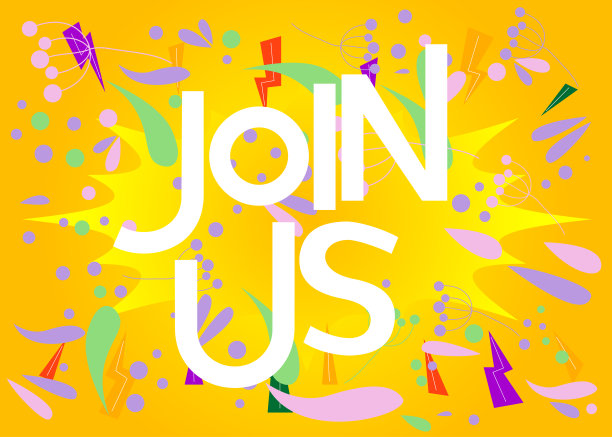 加入我们的行列。字写与儿童字体卡通风格。图片下载