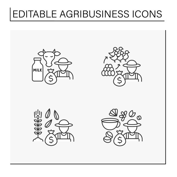 农业企业线图标设置图片下载