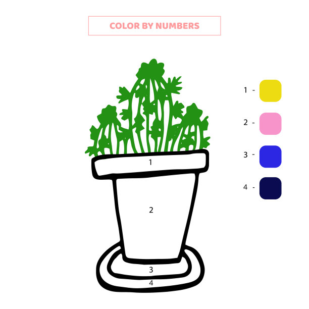 颜色可爱的手绘仙人掌的数字工作表图片下载