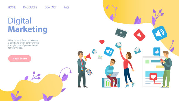 网站为数字营销模板人图片下载